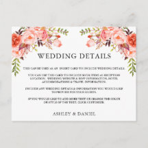 Information om Bröllop-informationskort för vatten