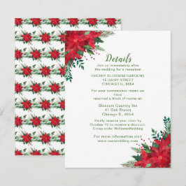 Information om Bröllop, Jul Red Poinsettia Tilläggskort