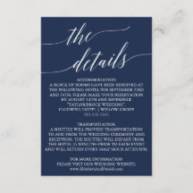 Information om Bröllop-kort för elegant Navy Calli