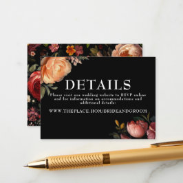 Information om Bröllop-kort för mindre hölje i blo Tilläggskort