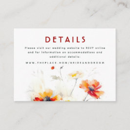 Information om Bröllop-kort för små höljen Tilläggskort