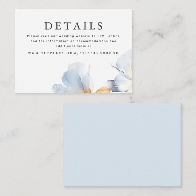 Information om Bröllop-kort för små höljen Tilläggskort (Fram/baksida)