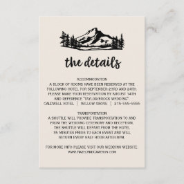 Information om Bröllop-kort för vintage Wilderness Tilläggskort