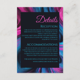 Information om bröllop - Modern Abstrakt Blue och  Tilläggskort