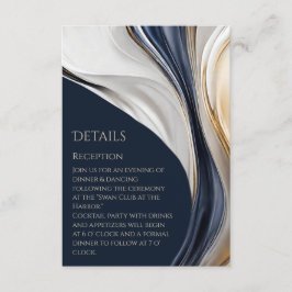 Information om bröllop - Modern Abstrakt Blue Whit Tilläggskort