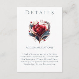 Information om bröllop - Modern Hjärtformade Ro Tilläggskort