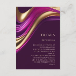 Information om bröllop - Modern Lila Fuchsia och G Tilläggskort