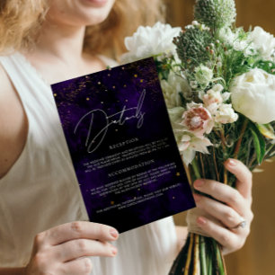 Information om Bröllop Mörk Lila Magic Guld Black Tilläggskort