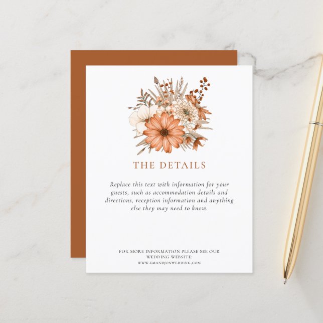 Information om Bröllop om Blommigt för hösten (Fram/Back In Situ)