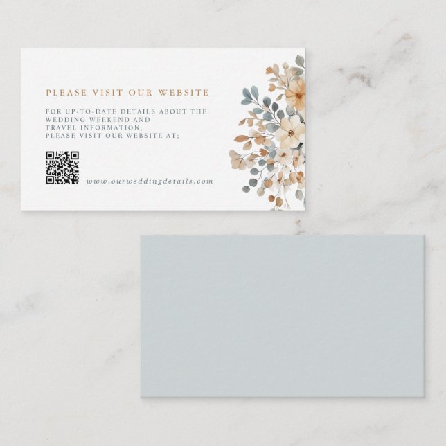 Information om Bröllop om MUT-Blommigt med brun to Tilläggskort (Fram/baksida)