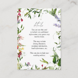 Information om Bröllop om sommarens Wildblommor Tilläggskort