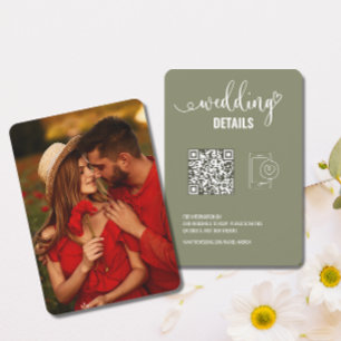 Information om bröllop OSA av Elegant med QR-kod Spara Datumet