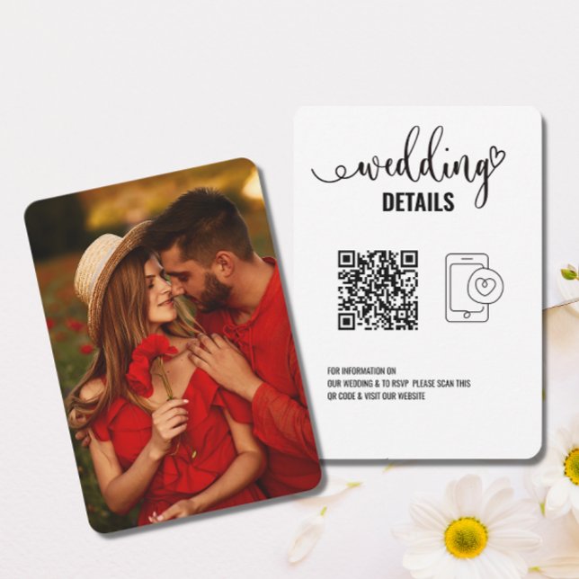 Information om bröllop | OSA av Elegant med QR-kod Spara Datumet (Skapare uppladdad)