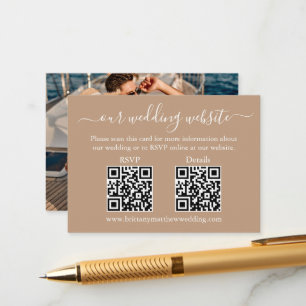 Information om Bröllop OSA med minimalistisk 2 QR- Tilläggskort