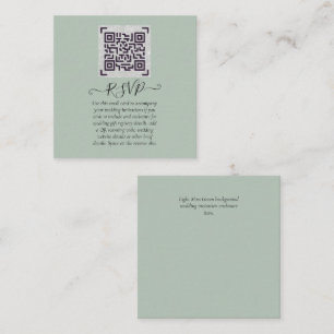 Information om bröllop OSA med QR CODE - ANY FÄRG Fyrkantigt Visitkort