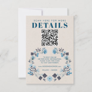 Information om Bröllopet OSA Modern Boho Folk QR-k Kort