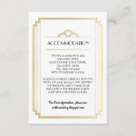 Information om Bröllopskort för Art Deco-inkvarter Tilläggskort