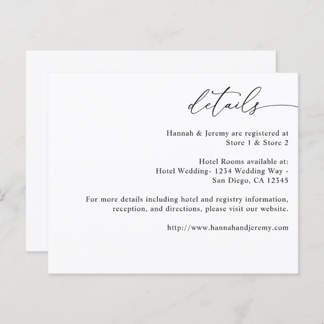 Information om Budget Black & White Modern Calligr (Fram/baksida)