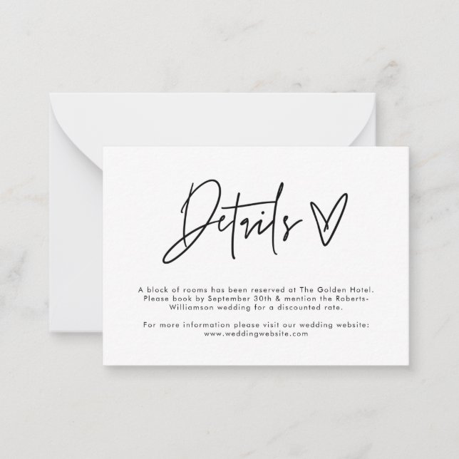 Information om budgeterat, modernt, minimalt adapt anteckningskort (Framsida)