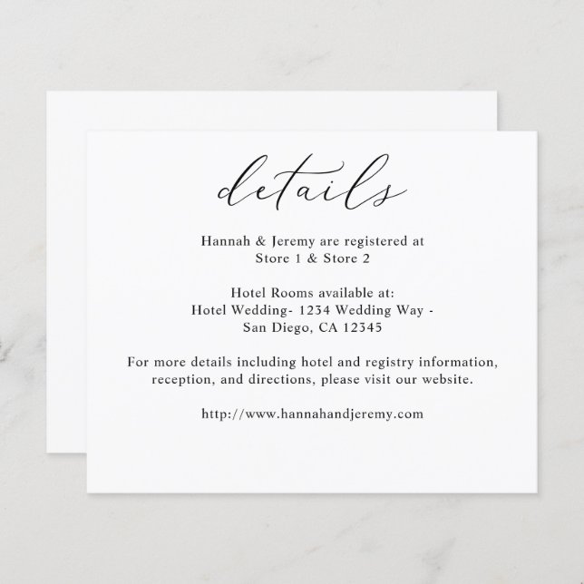 Information om budgetkalligrafi, svartvitt (Fram/baksida)