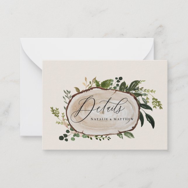 information om budgetträsegment bröllop spara datu anteckningskort (Framsida)