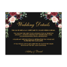 Information om Burgundy Blommigt Bröllop infogar s