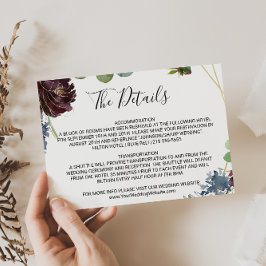 Information om Burgundy Blommigt & Greenery Bröllo Inbjudningar