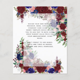 Information om Burgundy Blue Blommigt Program-meny