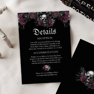 Information om Burgundy Gothy Blommigt Skull Bröll Tilläggskort