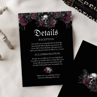 Information om Burgundy Gothy Blommigt Skull Bröll Tilläggskort