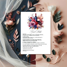 Information om Burgundy, marin och Vin-testgäst Tilläggskort