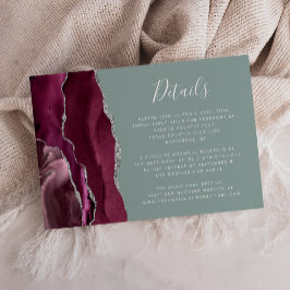 Information om Burgundy Silver Agate Sage Grönt Br Tilläggskort