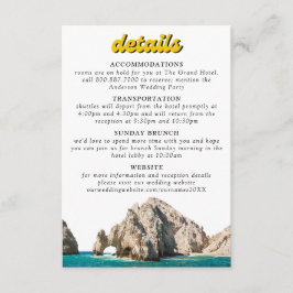 Information om Cabo San Lucas-bröllopsinbjudan Tilläggskort