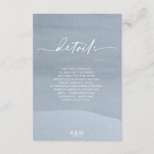Information om Calligraphy Blommigt Dusty Blue ID7 Tilläggskort