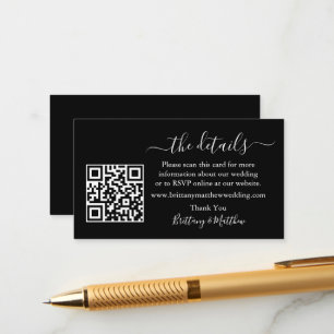 Information om Calligraphy Bröllop webbplats QR Bl Tilläggskort