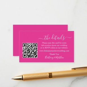 Information om Calligraphy Bröllop webbplats QR Sh Tilläggskort