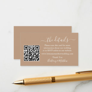 Information om Calligraphy Bröllop webbplats QR Ta Tilläggskort