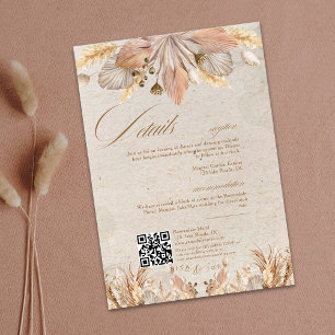 Information om Calligraphy Fall Boho Script Bröllo Tilläggskort