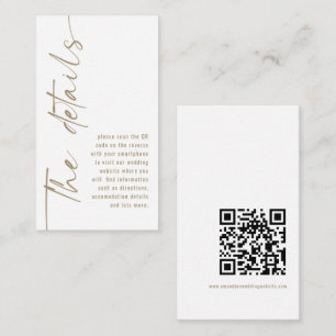 Information om Calligraphy QR Code Champagne Guld Tilläggskort