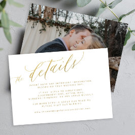 Information om calligraphy-skriptet bröllop i eleg tilläggskort