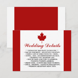 Information om Canadian Flagga Bröllop Tilläggskort