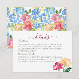 Information om Carnations & Glöm mig Nots Bröllop Tilläggskort