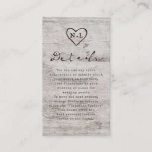 Information om Carved Sweethearts Rustic Birch Brö Tilläggskort