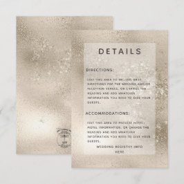 Information om Champagne Guld Glitter Modern Bröll Tilläggskort