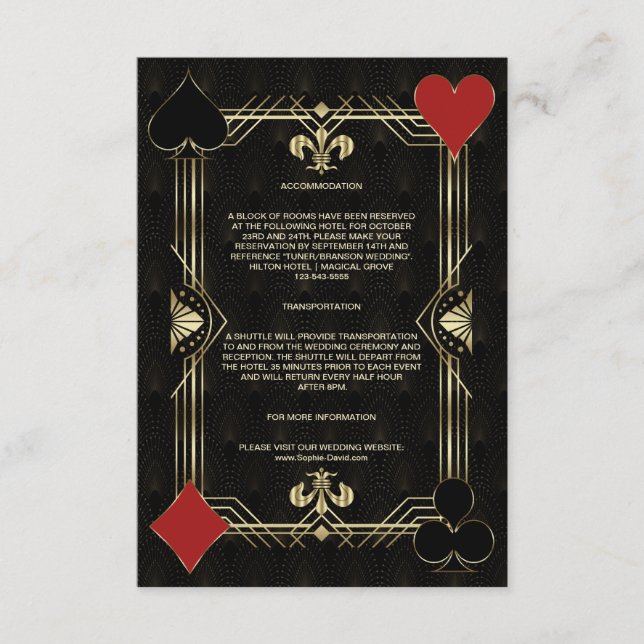 Information om Charm Art Deco Casino Vegas Poker B Tilläggskort (Framsida)