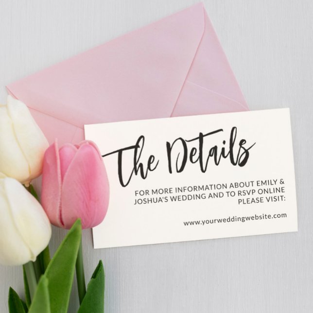 Information om Charming Black Calligraphy Bröllop Tilläggskort (Skapare uppladdad)