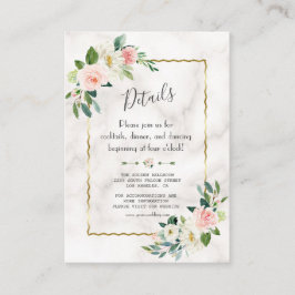 Information om Charming Blommigt Guld Marble Bröl Tilläggskort