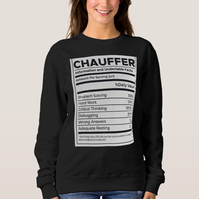 Information om chauffer-näring t shirt (Framsida)