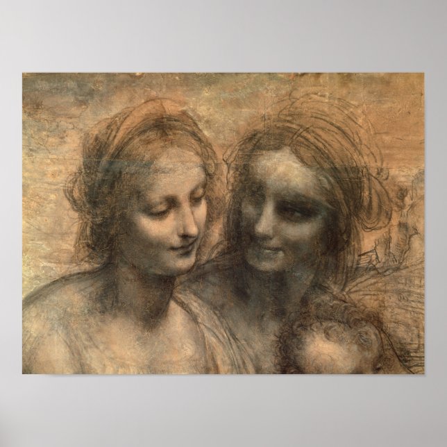 Information om cheferna för Virgin och St. Anne Poster (Framsidan)