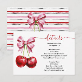 Information om Cherry Rosa Coquette Baby Shower Tilläggskort
